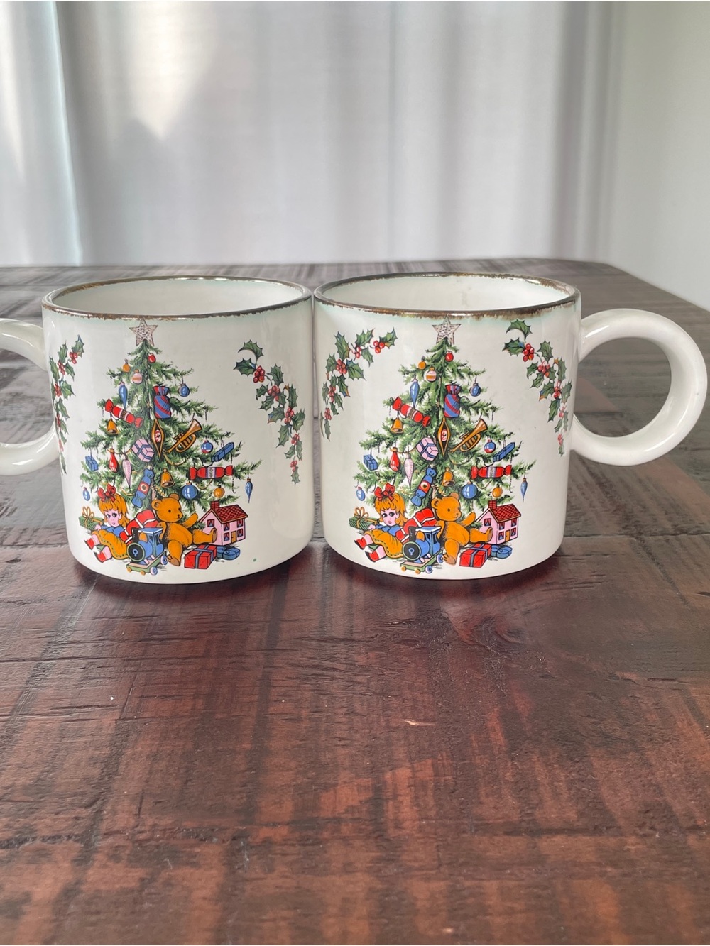 Arthur Wood Ceramic Christmas Cup- Mug- Made in England Set of 2